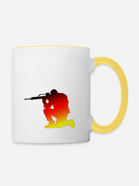 Soldat GER - Tasse zweifarbig - Weiß/Gelb