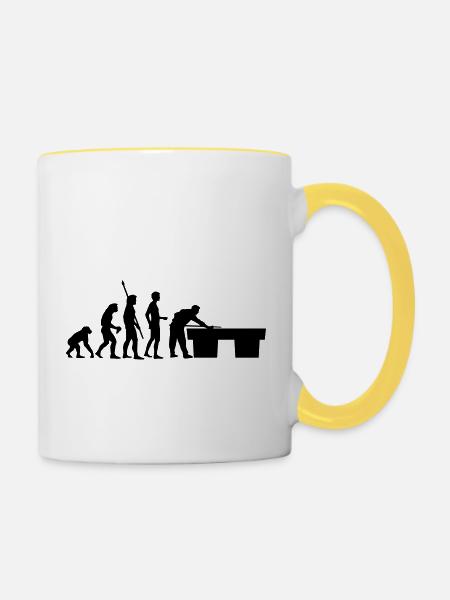 evolution_billard - Tasse zweifarbig - Weiß/Gelb