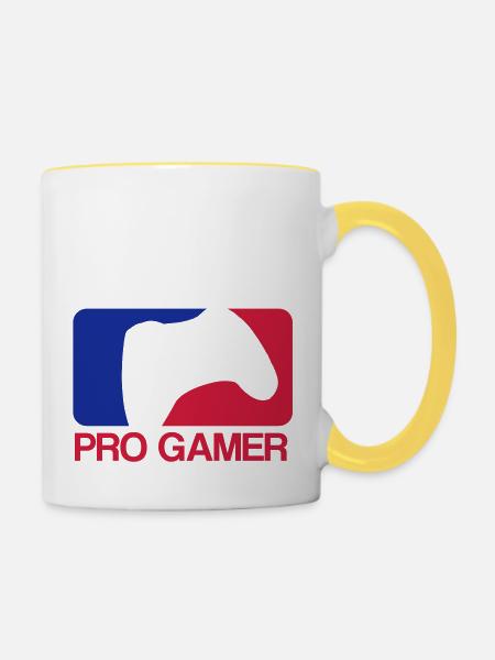 ProGamer - Tasse zweifarbig - Weiß/Gelb