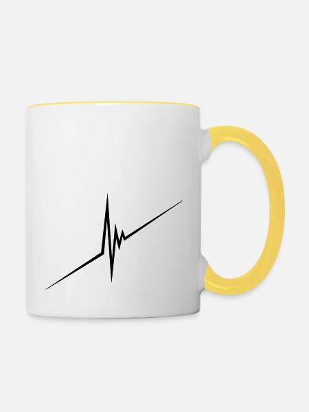 pulse - Tasse zweifarbig - Weiß/Gelb