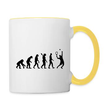 Evolution Tennis - Tasse zweifarbig - Weiß/Gelb - Rechts