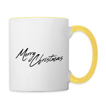 design cool have a merry christmas weihnachten fro - Tasse zweifarbig - Weiß/Gelb - Rechts