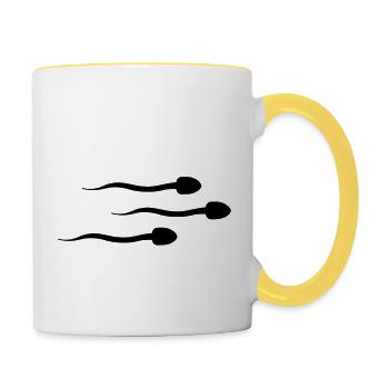 sperm__f1 - Contrasting Mug - white/yellow - Right