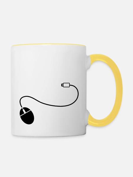 mouse_cursor__f1 - Tasse zweifarbig - Weiß/Gelb