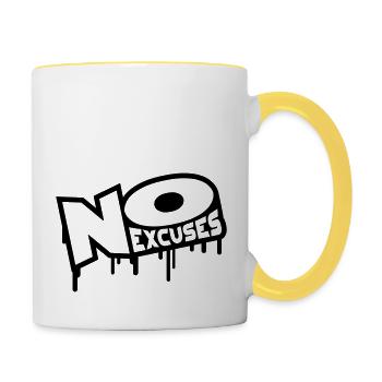No Excuses - Contrasting Mug - white/yellow - Right