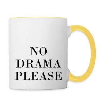 NO DRAMA PLEASE - Contrasting Mug - white/yellow - Right