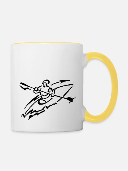 Kanu-AG-Logo - Tasse zweifarbig - Weiß/Gelb