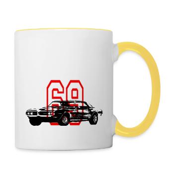 Muscle Car from 1969 - Contrasting Mug - white/yellow - Right