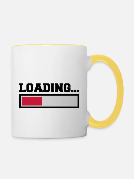 Loading - Tasse zweifarbig - Weiß/Gelb