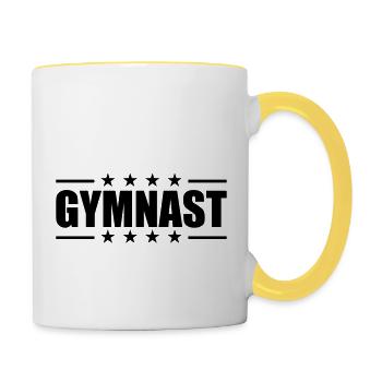 gymnast gymnastics gymnastics stool gymnastics - Contrasting Mug - white/yellow - Right