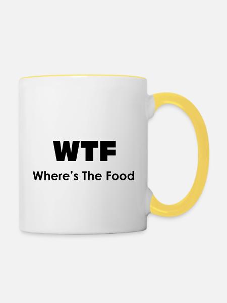WTF - Tasse zweifarbig - Weiß/Gelb