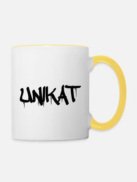 unikat - Tasse zweifarbig - Weiß/Gelb