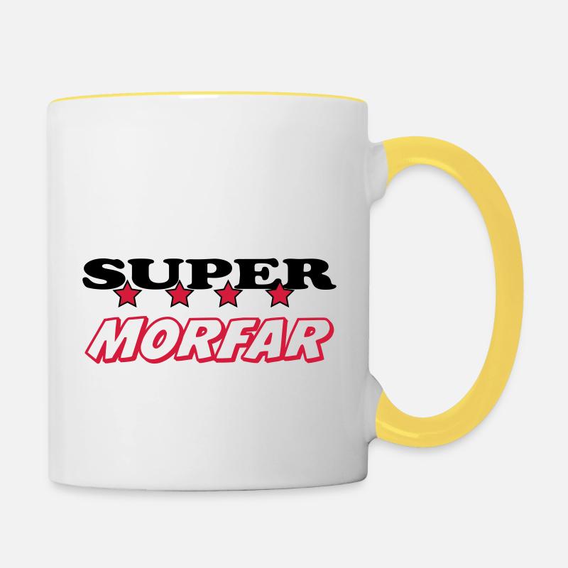 Super morfar - Tasse zweifarbig - Weiß/Gelb