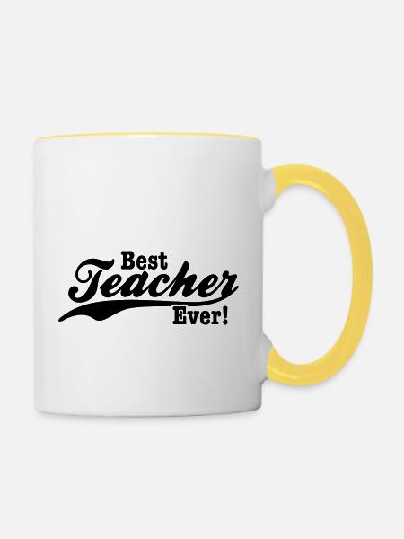 lehrer - Tasse zweifarbig - Weiß/Gelb
