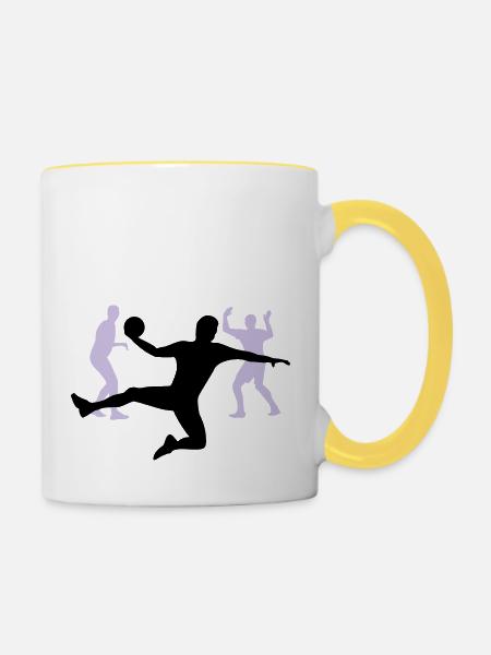 Handball - Mug contrasté - blanc/jaune
