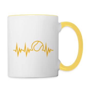Tennis Beat - Tasse zweifarbig - Weiß/Gelb - Rechts