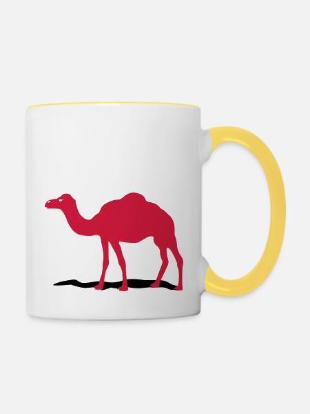 Kamel - Tasse zweifarbig - Weiß/Gelb