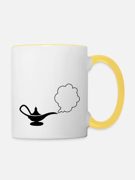 wunderlampe_01 - Tasse zweifarbig - Weiß/Gelb