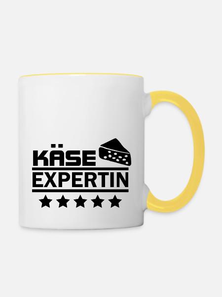 Käse expertin - Tasse zweifarbig - Weiß/Gelb