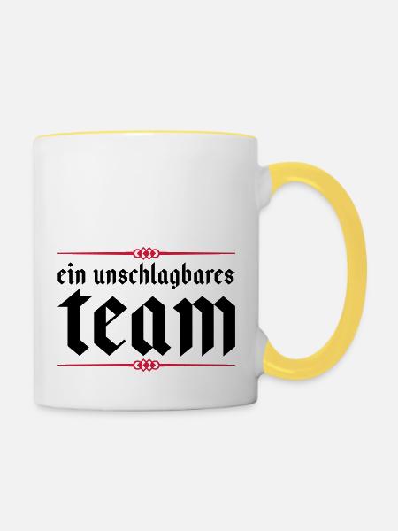 team unschlagbares - Tasse zweifarbig - Weiß/Gelb