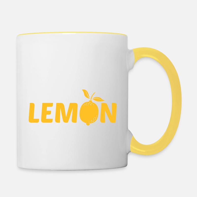 Design Logo LEMON - Tasse zweifarbig - Weiß/Gelb
