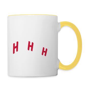 Rouge blanc Ho - Mug contrasté - blanc/jaune - Droite