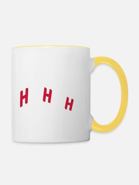 Rot weiss Ho - Tasse zweifarbig - Weiß/Gelb