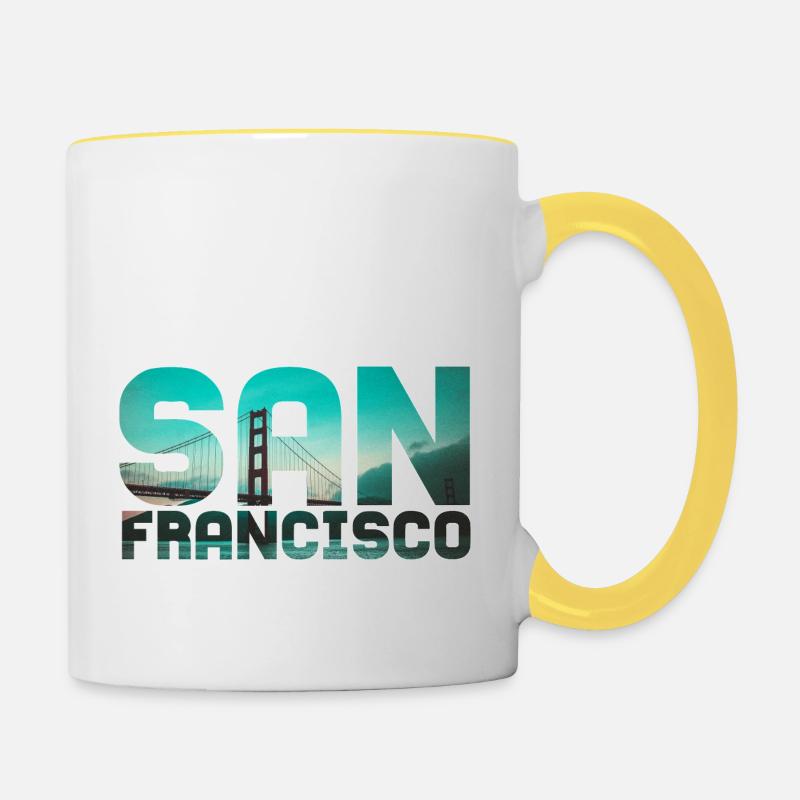 San Francisco - Tasse zweifarbig - Weiß/Gelb
