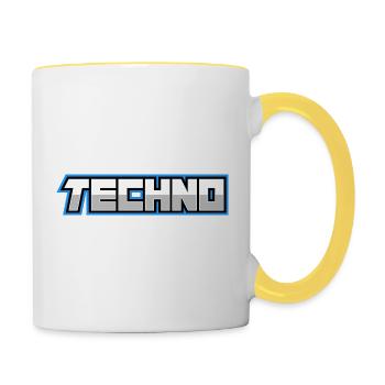 Techno - Mug contrasté - blanc/jaune - Droite