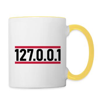 127 0 0 - Tasse zweifarbig - Weiß/Gelb - Rechts