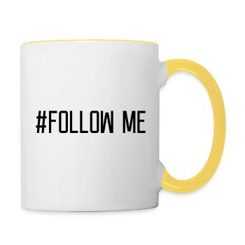 Gespiegelt Follow Me - Tasse zweifarbig - Weiß/Gelb - Rechts