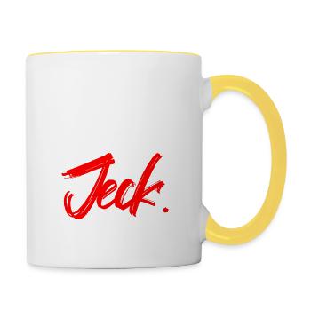 Köln Karneval Jeck - Tasse zweifarbig - Weiß/Gelb - Rechts