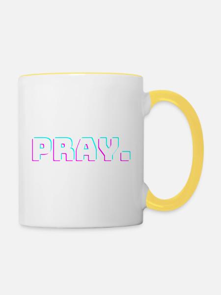 pray ( beten) - Tasse zweifarbig - Weiß/Gelb