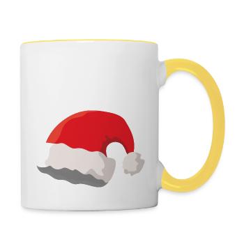 Christmas hat - Contrasting Mug - white/yellow - Right