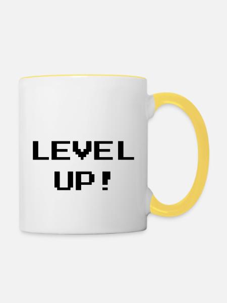 Level up - Tasse zweifarbig - Weiß/Gelb