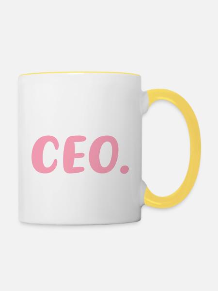 CEO Female Entrepreneur - Tasse zweifarbig - Weiß/Gelb