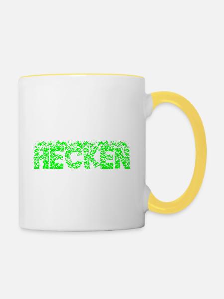 Heckenflüsterer Hecken Flüsterer Gärtner Shirt - Tasse zweifarbig - Weiß/Gelb