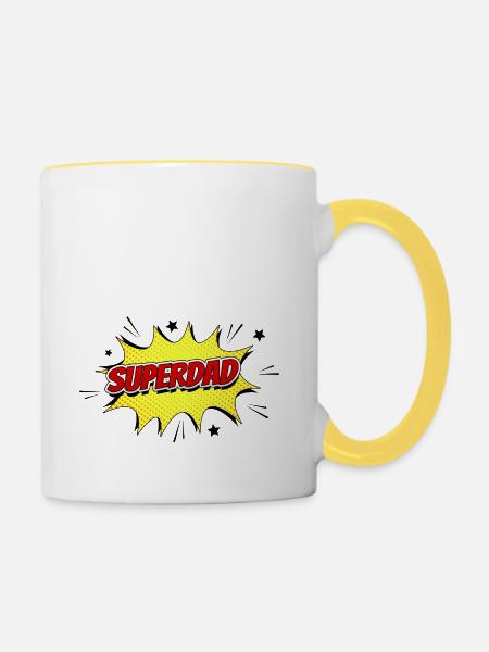Super Dad - Tasse zweifarbig - Weiß/Gelb