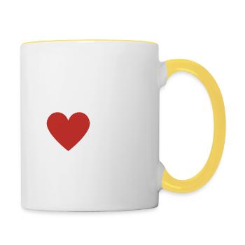 Ich liebe meinen Paten - Tasse zweifarbig - Weiß/Gelb - Rechts