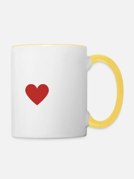 Ich liebe meinen Paten - Tasse zweifarbig - Weiß/Gelb