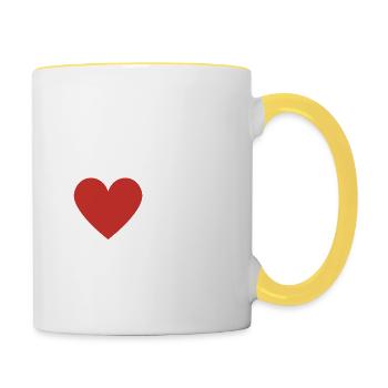 Ich liebe meine Frau - Tasse zweifarbig - Weiß/Gelb - Rechts