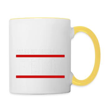 Druffi Shirt Goa Ballern Tekk Druff Gras Druffi - Tasse zweifarbig - Weiß/Gelb - Rechts