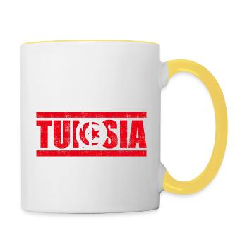 Tunesien - Tasse zweifarbig - Weiß/Gelb - Rechts