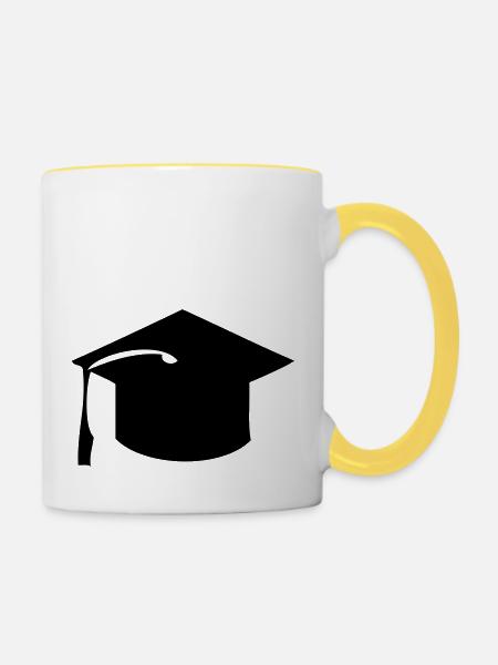 Student Hut - Tasse zweifarbig - Weiß/Gelb