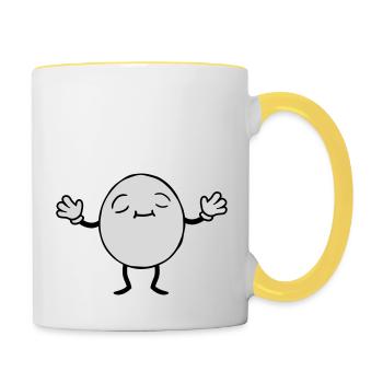 Egg Man Design - Contrasting Mug - white/yellow - Right