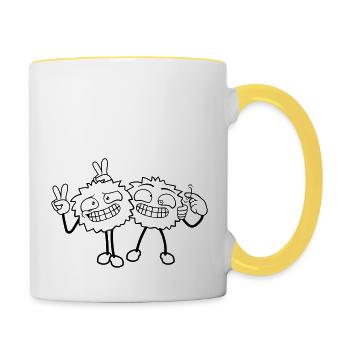 2 Crazy Friends - Contrasting Mug - white/yellow - Right