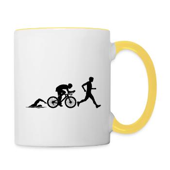 Triathlon Sport Competition - Contrasting Mug - white/yellow - Right
