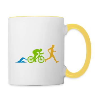 Sport Triathlon Competition - Contrasting Mug - white/yellow - Right