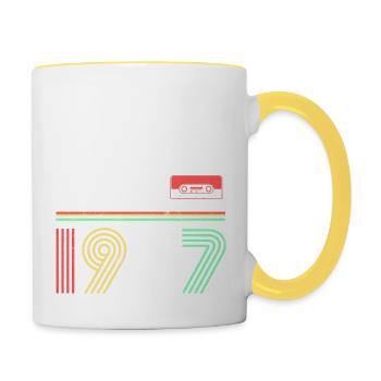 vintage année 1977 - Mug contrasté - blanc/jaune - Droite
