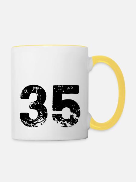 35 - Tasse zweifarbig - Weiß/Gelb